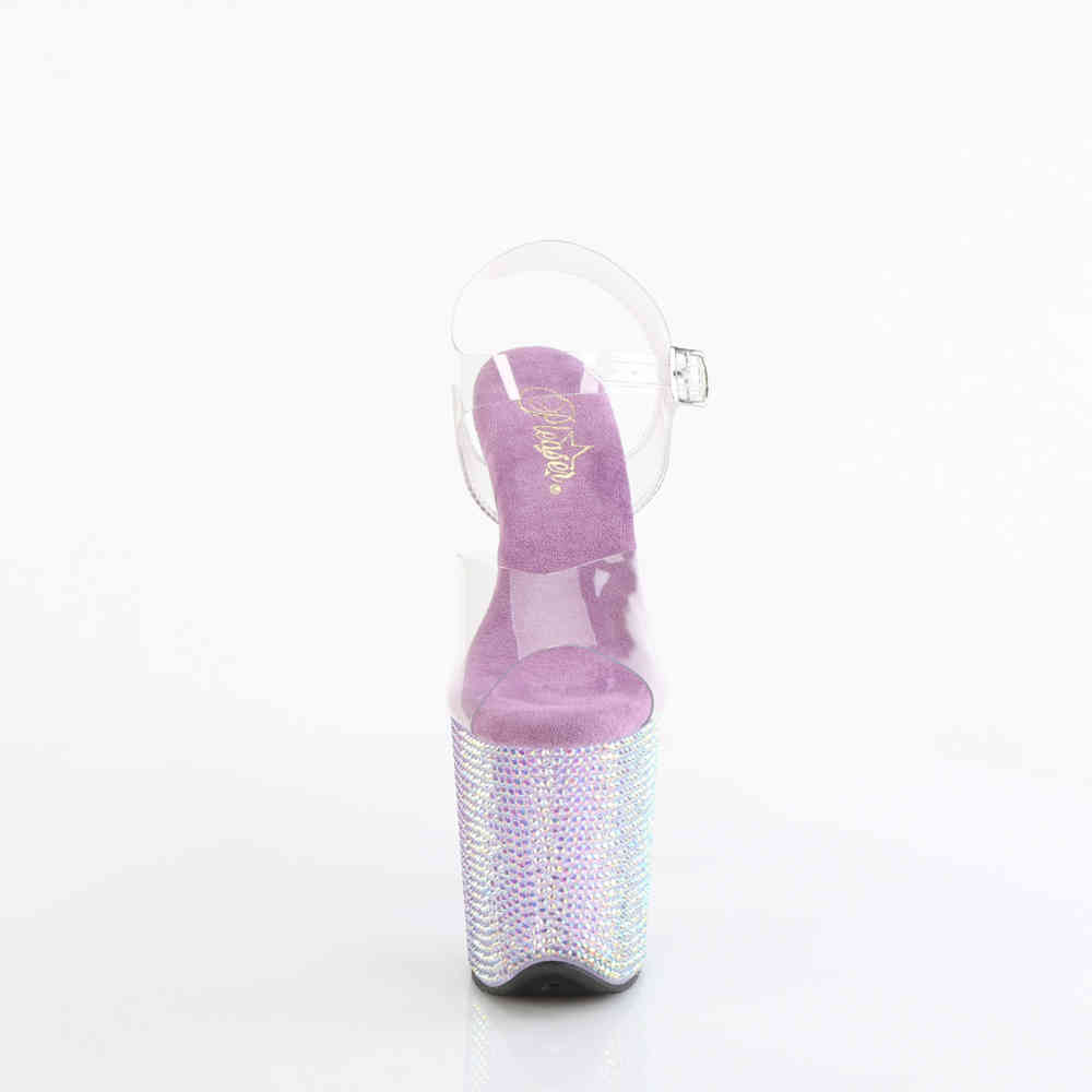 Pleaser - BEJEWELED808RRS KnöchelriemenSandale, Poledance Schuhe - Lila